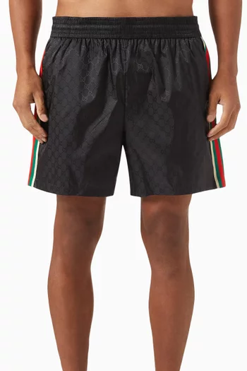 GG Jacquard Swim Shorts in Nylon