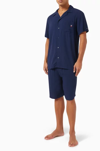 قميص بيجاما للبيت بشعار الماركة فيسكوز