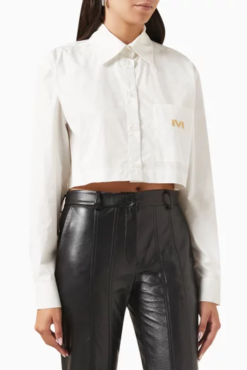 Embroidered Monogram Cropped Shirt