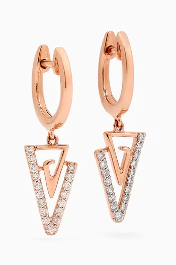 Youth Paperclip Diamond Drop Earrings in 18kt Rose Gold