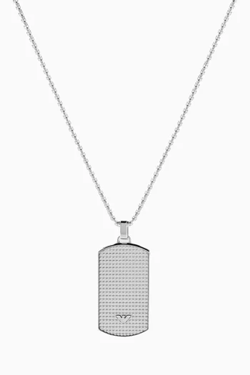 EA Eagle Tag Essential Necklace in Stainless Steel