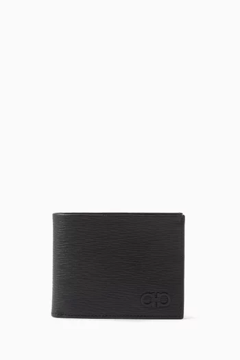 Revival Gancini Bi-fold Wallet in Hammered Leather