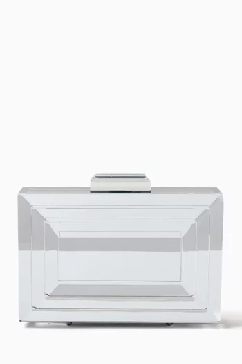 Leora Mirror Clutch in Acrylic