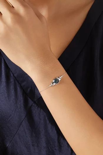 سوار دروبس مرصع بالماس وتوباز لندن ذهب عيار 18