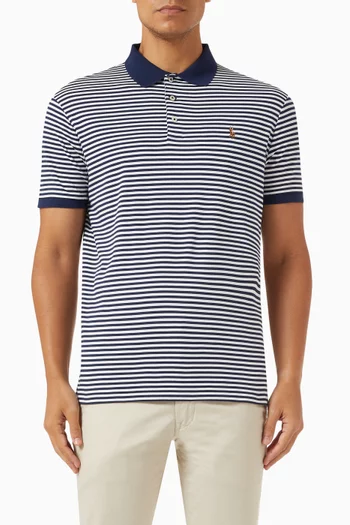 Striped Polo Shirt in Cotton Piqué