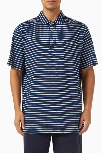 Striped Polo Shirt in Cotton Jersey
