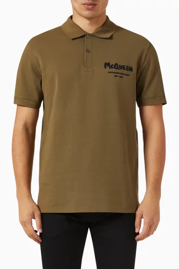 Embroidered Logo Polo Shirt in Cotton-piqué