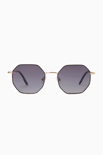 Baker Irregular Sunglasses in Stainless Steel