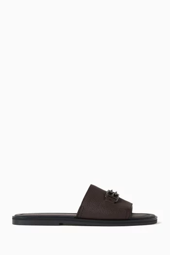 Jareth Slide Sandals in Calf leather
