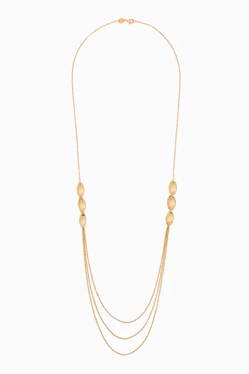 Moda Mirror Triple-layer Long Necklace in 18kt Gold