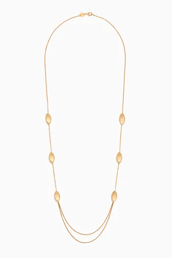 Moda Mirror Layered Long Necklace in 18kt Gold
