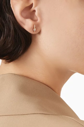 Rod Teardrop Diamond & Sapphire Studs in 14kt Gold