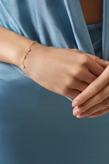 سوار نيسا مرصع بعرق اللؤلؤ ذهب أصفر عيار 18