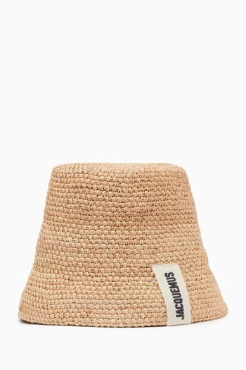 Le Bob Bucket Hat in Raffia
