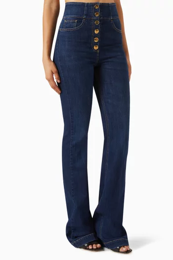 Palazzo High-waisted Jeans in Denim