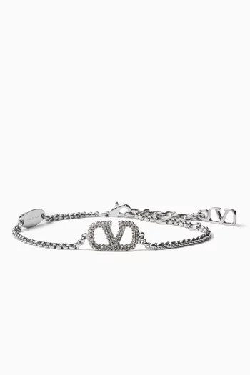Valentino Garavani VLOGO Signature Bracelet in Metal & Swarovski® Crystals