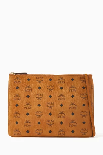 Medium Crossbody Pouch in Coated Canvas