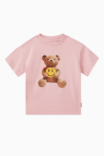 Smiley Bear-print T-shirt in Cotton