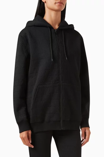 All-over Logo Zip-up Hoodie in Cotton-blend
