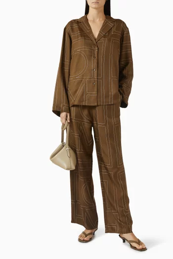Monogram Pyjama Top in Silk