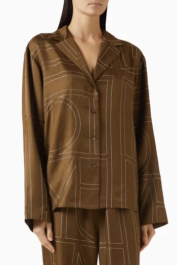 Monogram Pyjama Top in Silk