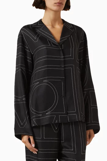 Monogram Pyjama Top in Silk