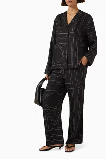 Monogram Pyjama Pants in Silk
