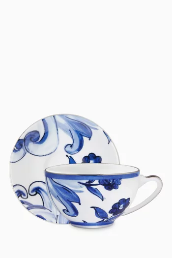 Blu Mediterraneo Fiore Piccolo Tea Set in Porcelain