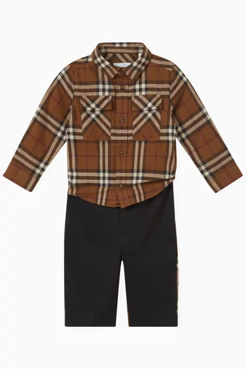 Check-pattern Bermuda Shorts in Cotton
