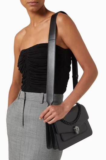 Small Serpenti Forever Maxi Chain Crossbody Bag in Leather
