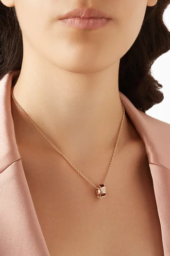 Serpenti Viper Diamond & Carnelian Necklace in 18kt Rose Gold