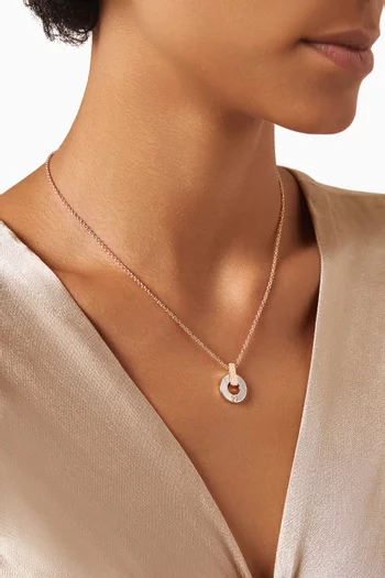 BVLGARI BVLGARI Openwork Diamond & Mother of Pearl Necklace in 18kt Rose Gold