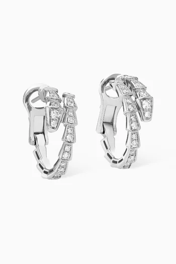 Serpenti Viper Diamond Earrings in 18kt White Gold