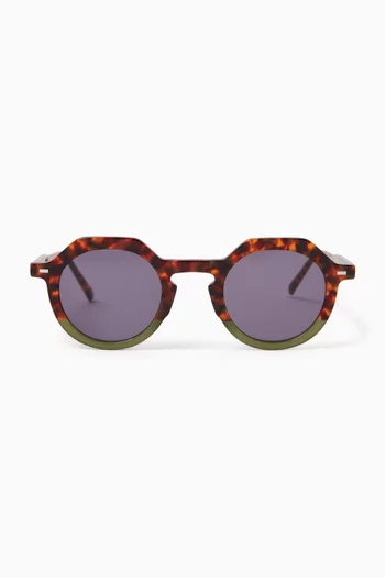 Hometown Round Sunglasses in Acetate & Steel