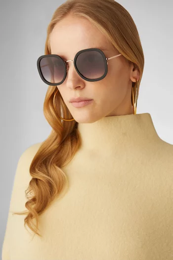 Blossom Oversized Sunglasses in Metal