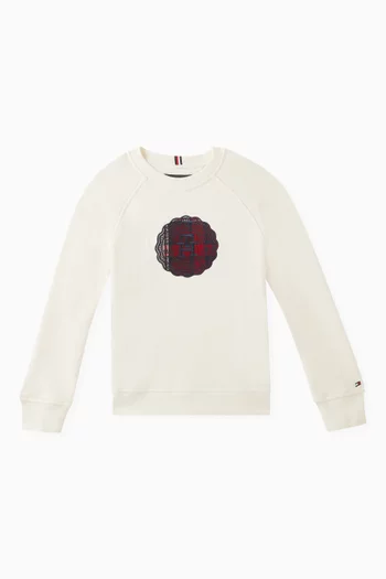 TH Monogram-stamp Logo Sweatshirt in Cotton-terry