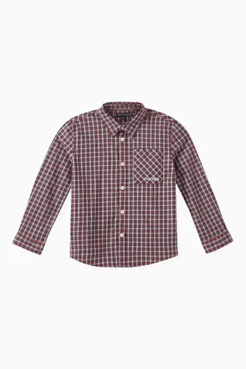 Checked Shirt in Stretch-cotton