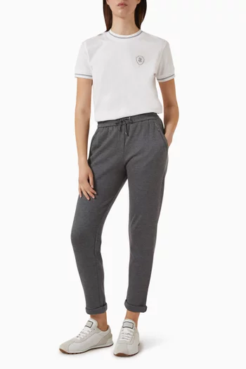 بنطال رياضي برباط تضييق قطن جيرسيه