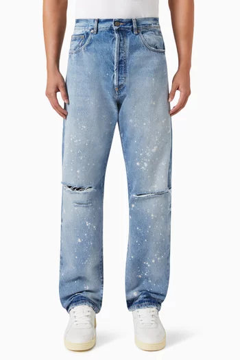Splattered Straight-fit Jeans