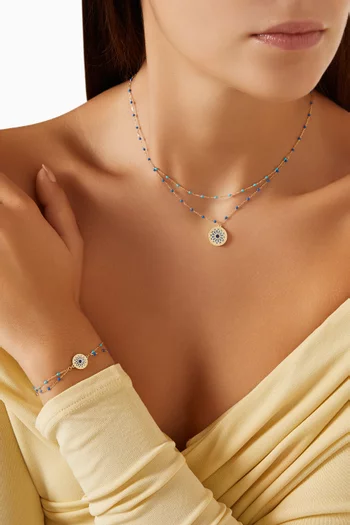 Amelia Athens Beaded Necklace in 18kt Yellow Gold