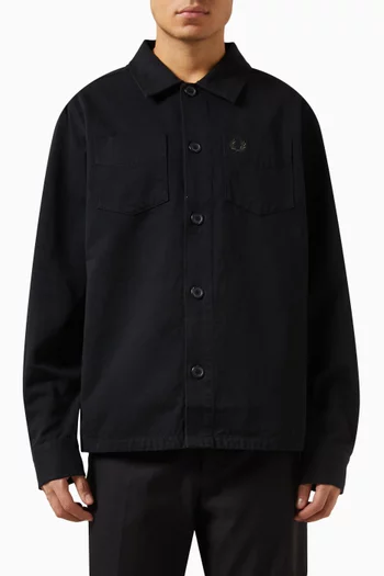 Logo-embroidered Overshirt in Cotton Twill