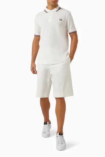 Twin Tipped Logo Polo Shirt in Cotton Piqué