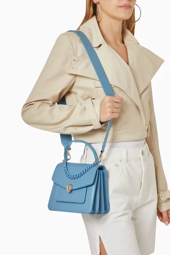 Serpenti Forever Top-handle Bag in Calfskin Leather