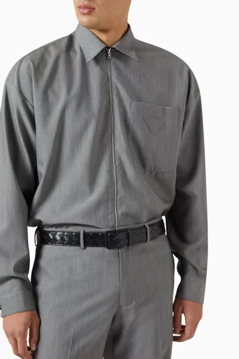 حزام جلد مجدول، 35 مم