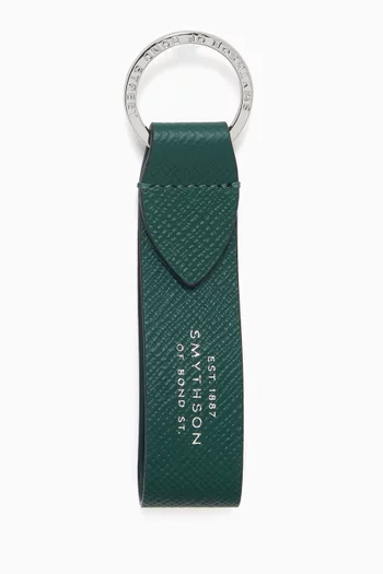 Panama Strap Key Ring in Cross-grain Leather