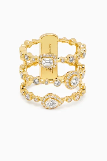 Happy Signature Diamond Ring in 18kt Yellow Gold