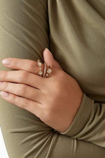 Happy Trio Diamond Ring in 18kt Rose Gold