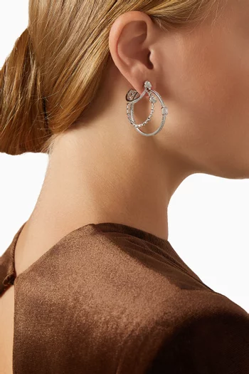 Happy Trio Diamond Earrings in 18kt White Gold