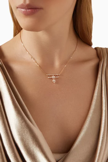 Mini Happy Diamond Pendant Necklace in 18kt Rose Gold