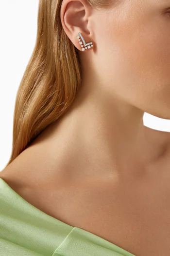 Stella Diamond Earrings in 18kt White Gold